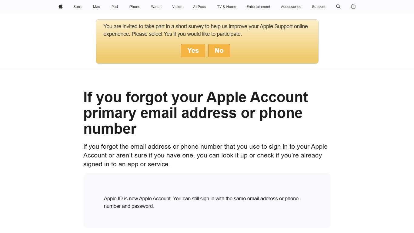 If you forgot your Apple Account primary email address or phone number - Apple Support (CA)